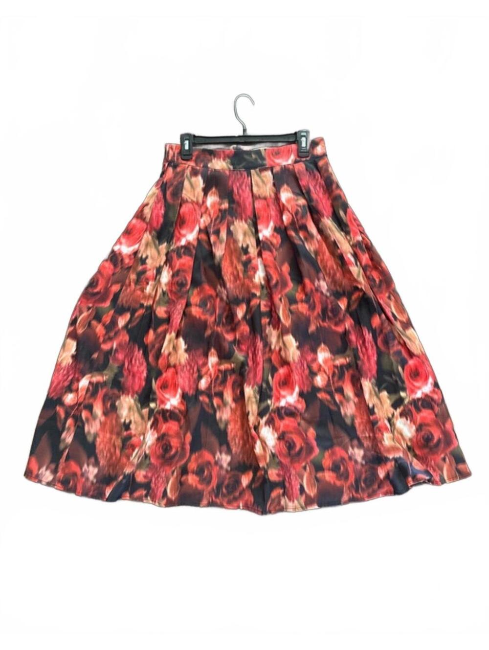 Alexia Admor Women's Floral Pleated Midi Skirt Size 8